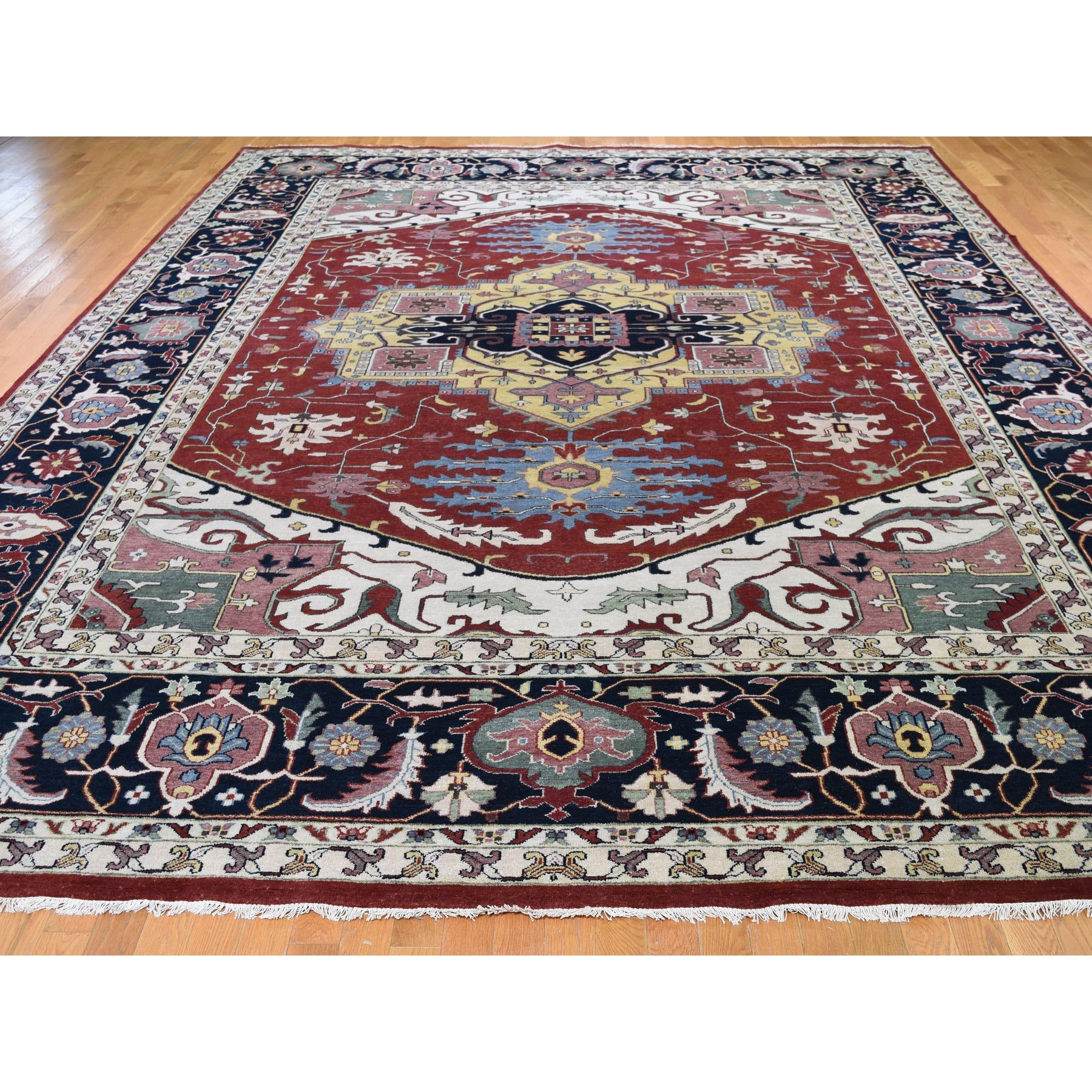 Traditional Wool Hand-Knotted Area Rug 11'7